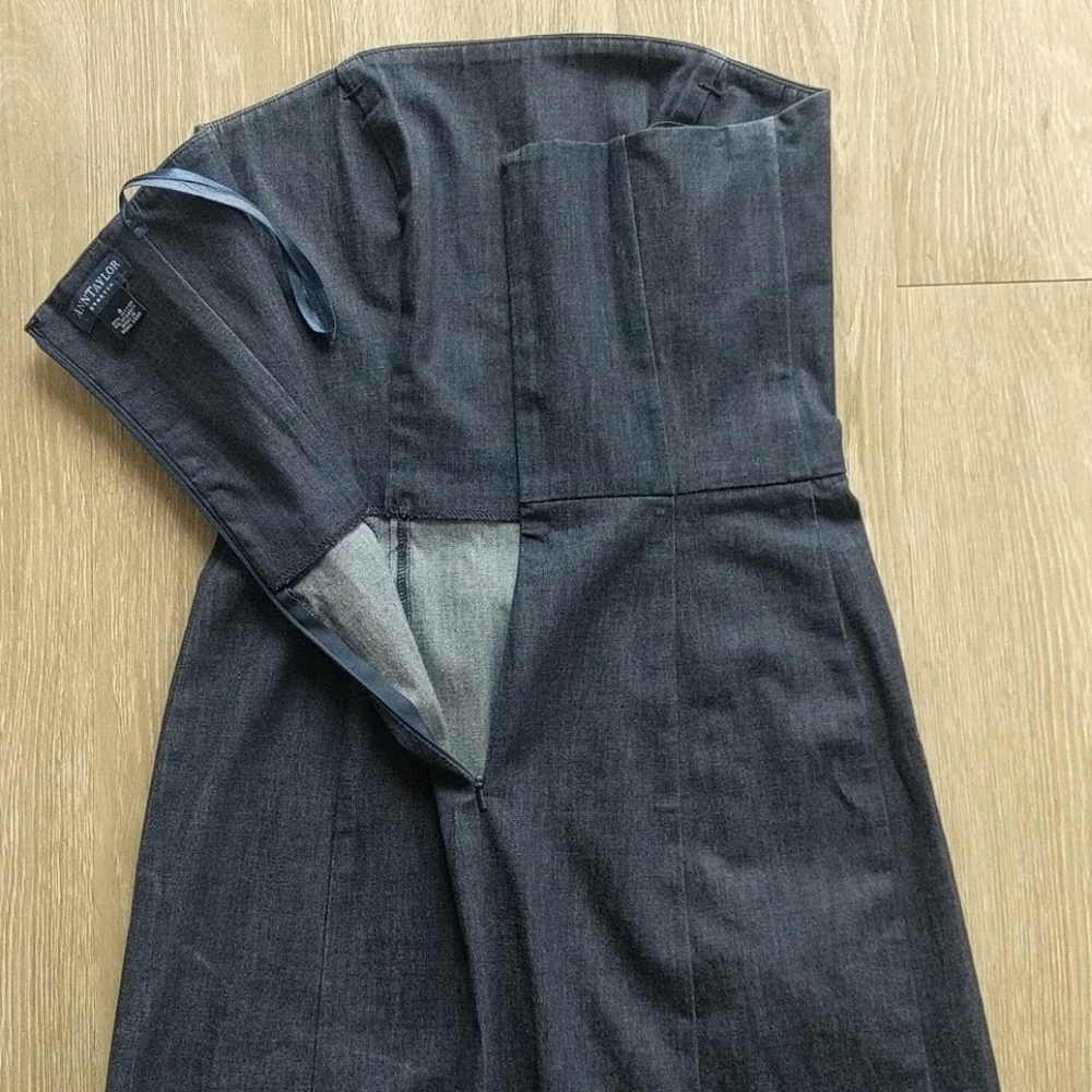 Ann Taylor Denim Strapless Dress - Size 4 - Picture 5 of 6